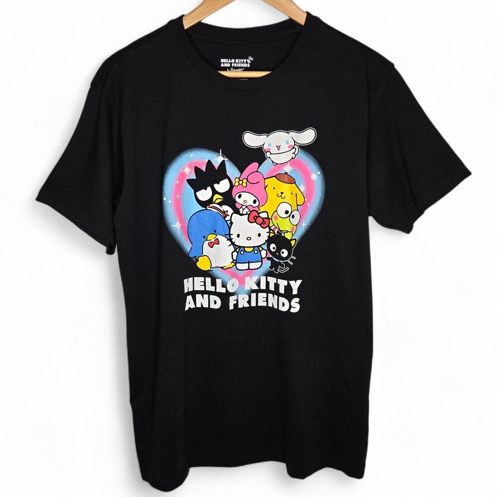 Hello Kitty Character Shirt Women's Pompompurin Chococat My Melody Badtz Cats‎ L